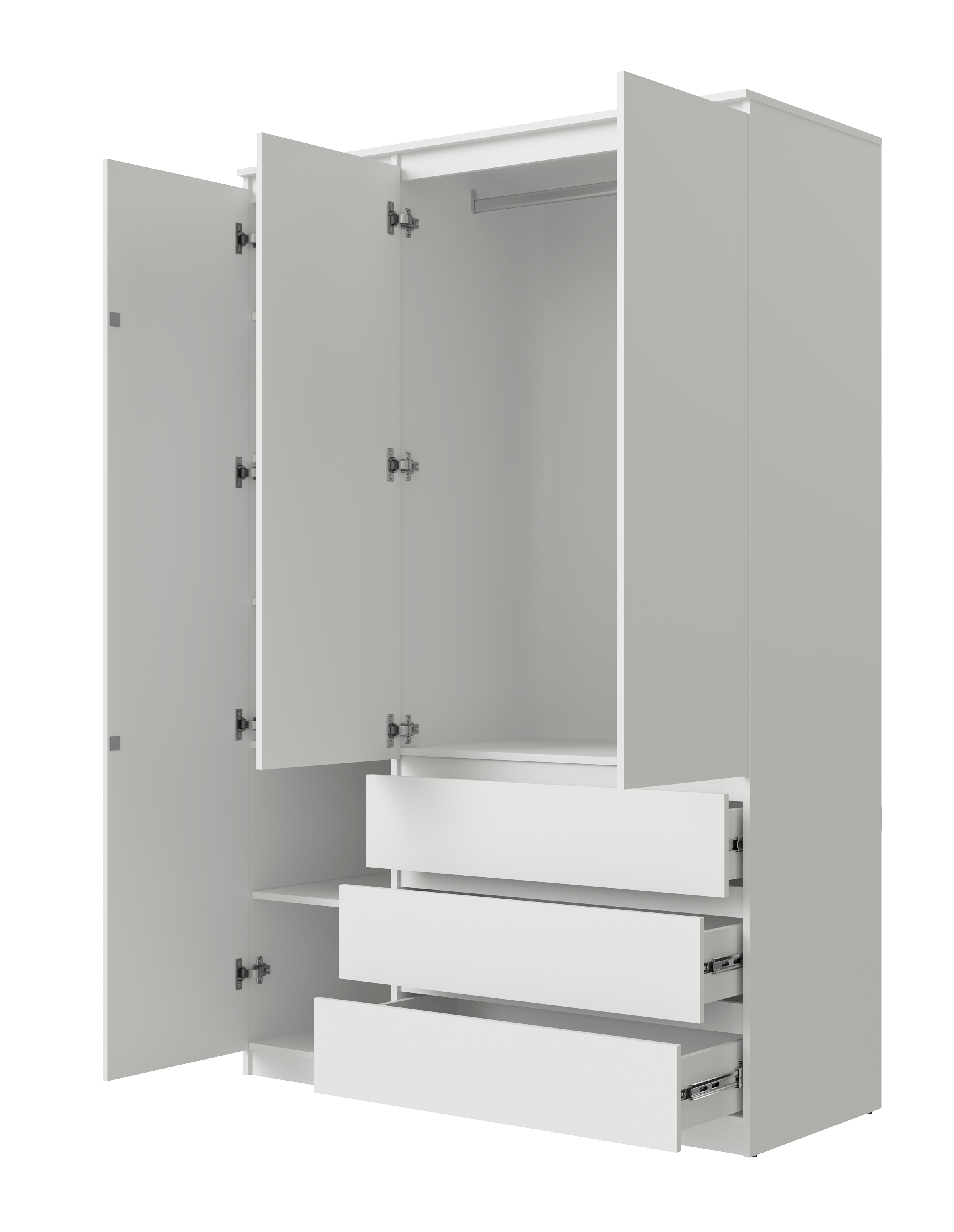 Шкаф для одежды 3д3я  "Сноули" ИВ-121.21 Белый _2434