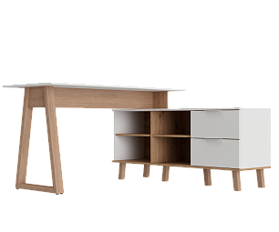 Стол письменный угловой "Флоро" ИВ-123.02.00 Дуб Онтарио/Белый_2579