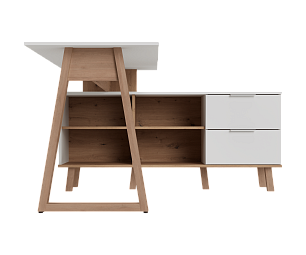 Стол письменный угловой "Флоро" ИВ-123.02.00 Дуб Онтарио/Белый_2582