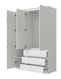 Шкаф для одежды 3д3я  "Сноули" ИВ-121.21 Белый _2434