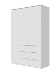 Шкаф для одежды 3д3я  "Сноули" ИВ-121.21 Белый _2443